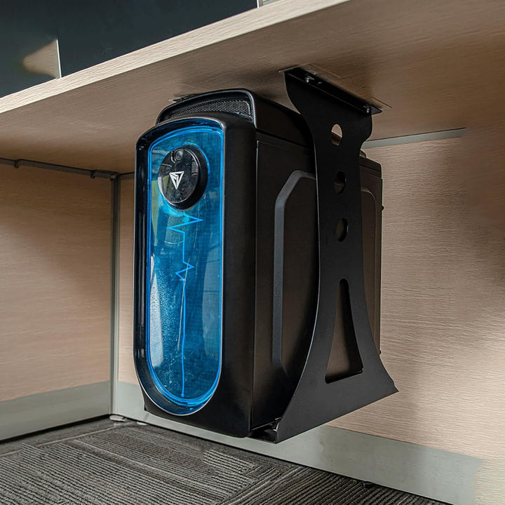 PC Halterung unter Schreibtisch, höhenverstellbar &amp; universell, platzsparende Aufhängung bis 30 kg T