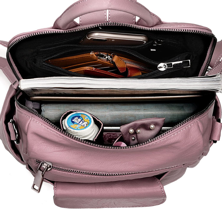 UTO Rucksack Damen Elegant mit Schultergurt Modischer Multifunktionsrucksack Schultertasche Herren P