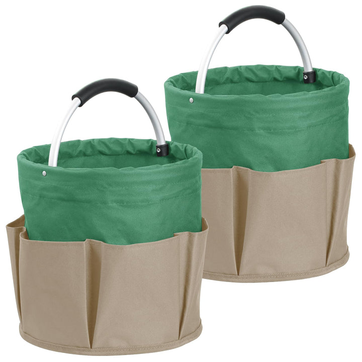 2 Stück 17L Faltbarer Werkzeugtasche mit 6 Taschen, Putzmittel Organizer aus 600D Oxford-Gewebe, Gar