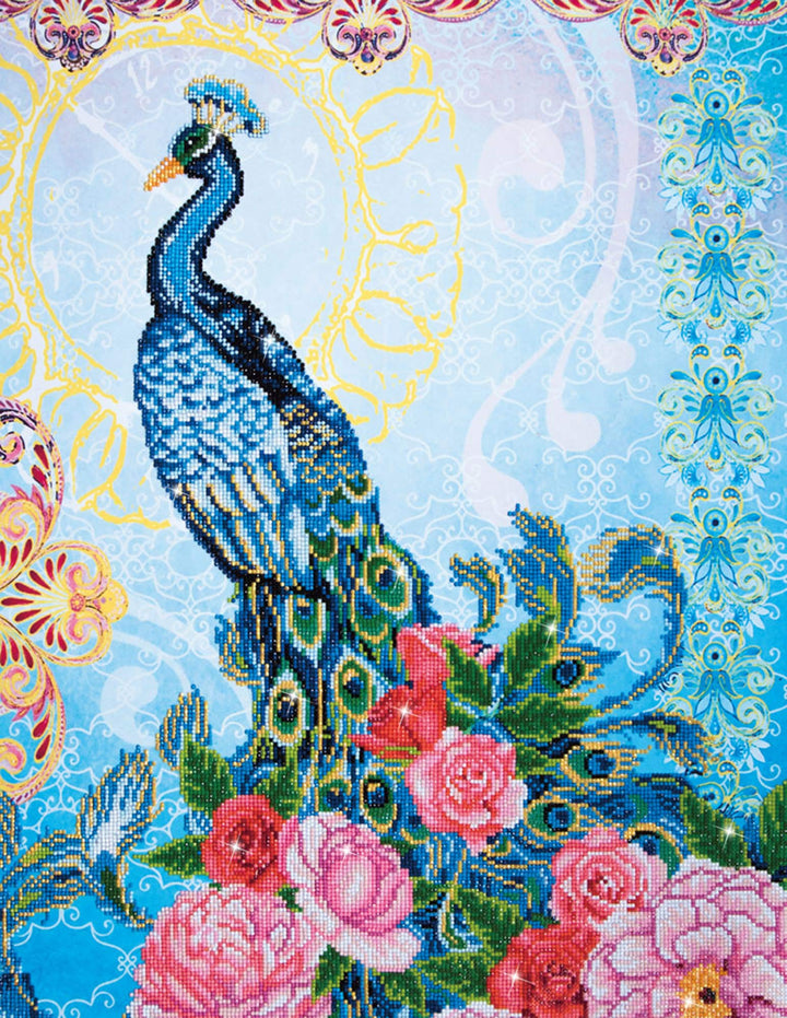 Diamond Dotz DD15-009 Exotischer Pfau, ca. 62 x 82 cm gross, Diamond Painting, Malen mit Diamanten,