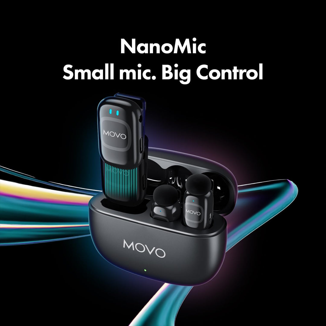 NanoMic Kabelloses Lavalier-Mikrofon für Kamera - Clip-On TRS Wireless Mic System für DSLR, Camcorde