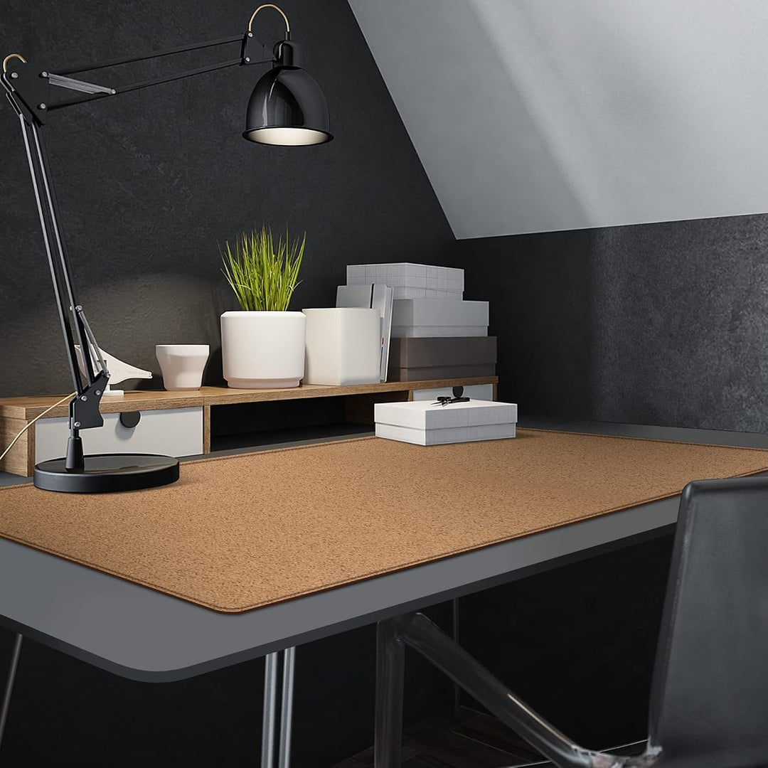 MAIDERN Schreibtischunterlage 120x60cm, Leder &amp; Kork Doppelseitiges Tischunterlage,Extra Grosse Maus