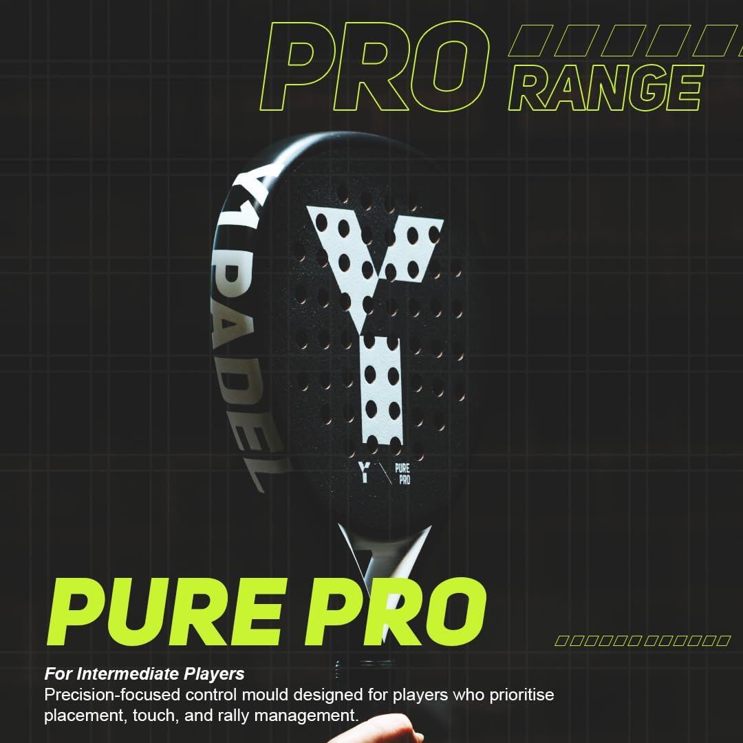 Y 1 Pure Pro Padelschläger für fortgeschrittene Spieler, runde Form