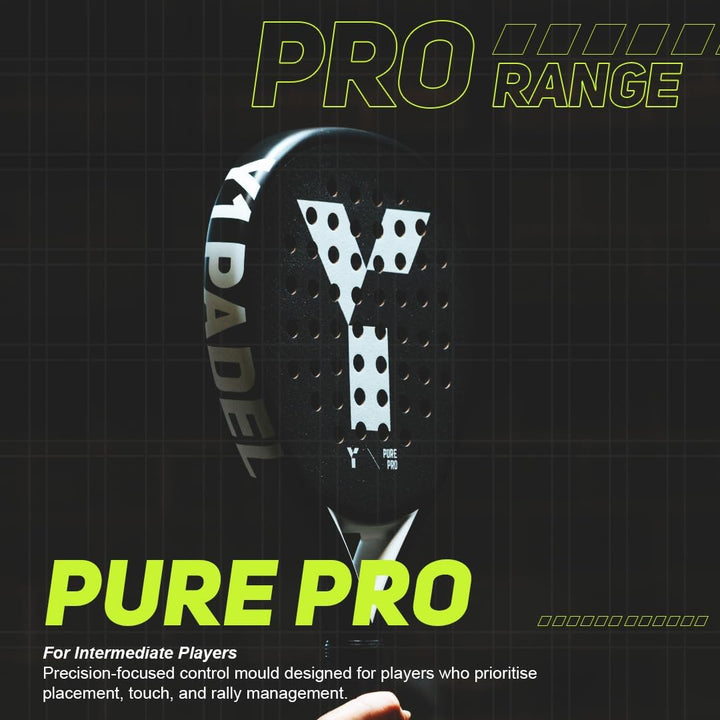 Y 1 Pure Pro Padelschläger für fortgeschrittene Spieler, runde Form