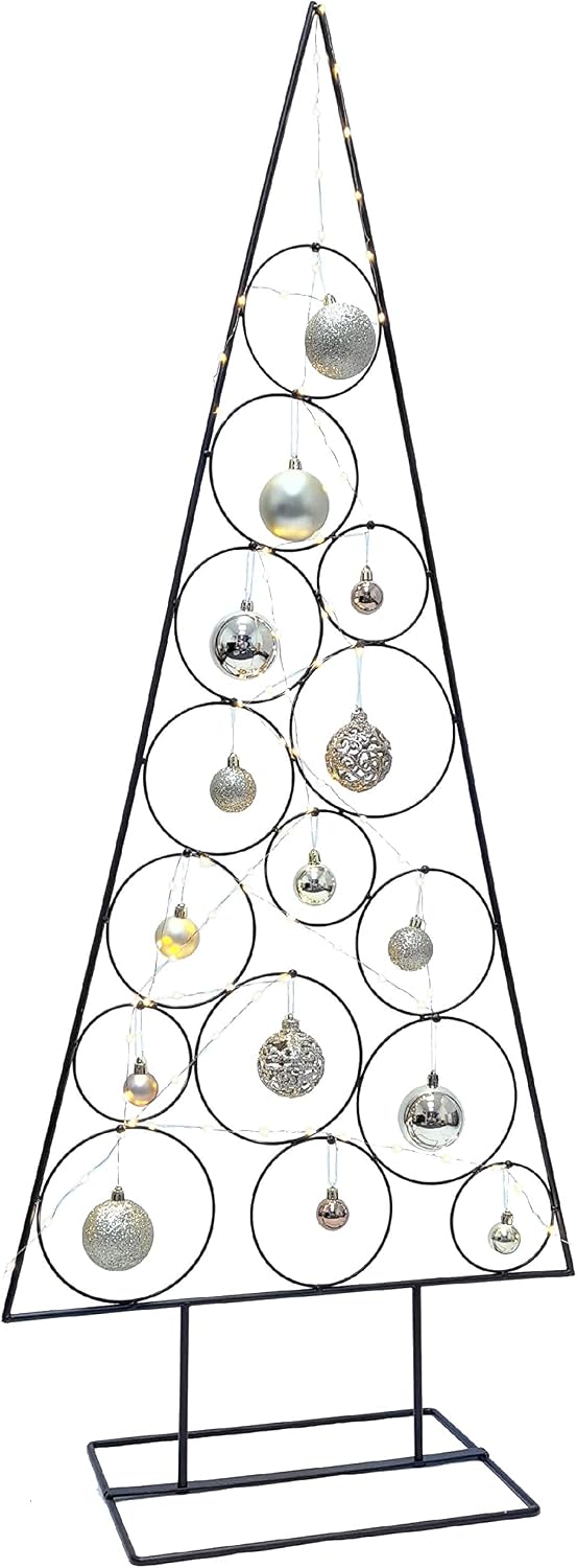 Weihnachtsdekoration Aufsteller Weihnachtsbaum Dekobaum, 14 Haken, Metall, 51xH126cm,