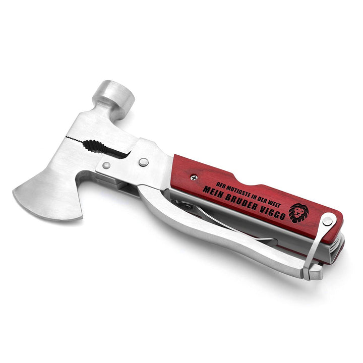 Maverton Multifunktionswerkzeug mit Gravur - kompaktes Multitool - personalisiert - aus Edelstahl +