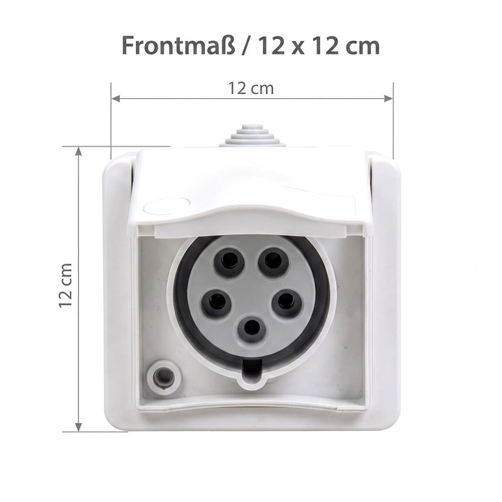 SIROX® CEE-Aufputzsteckdose, 5-polig, 400 V, 6 h Stromstärke 16 A, Farbe verkehrsweiss, Verkehrsweis