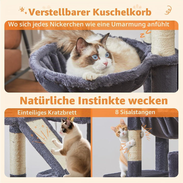 Taoqimiao 180CM Kratzbaum Gross, Katzenbaum Katzen Kratzbaum Grosse Katzen Stabil mit 2 Katzenhaus,