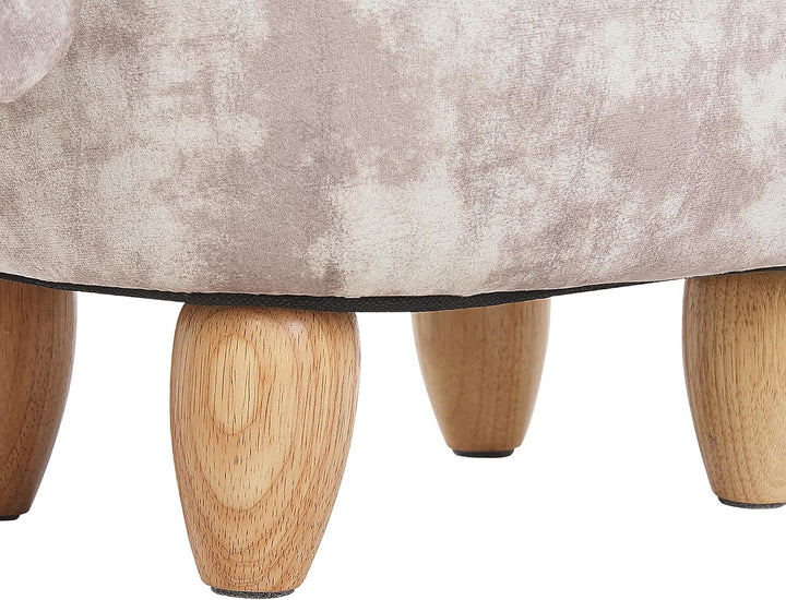 Beliani Hocker für Kinder in Hund-Form beige Samtstoff mit Stauraum Doggy