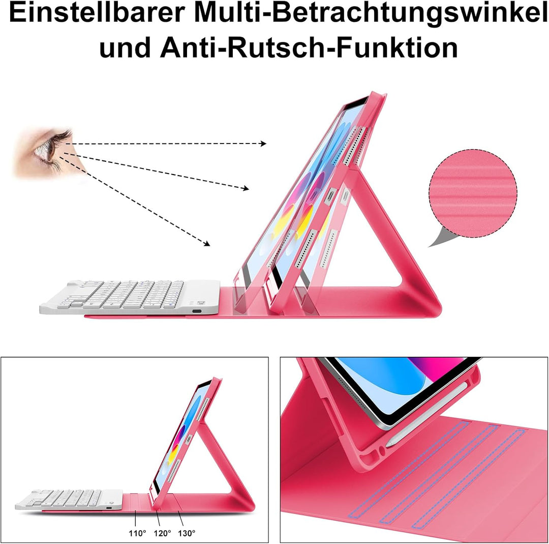 WINCHKING Tastatur Hülle für iPad Pro 12.9 6./5./4./3 Gen(2018-2022) Rosa, Rosa