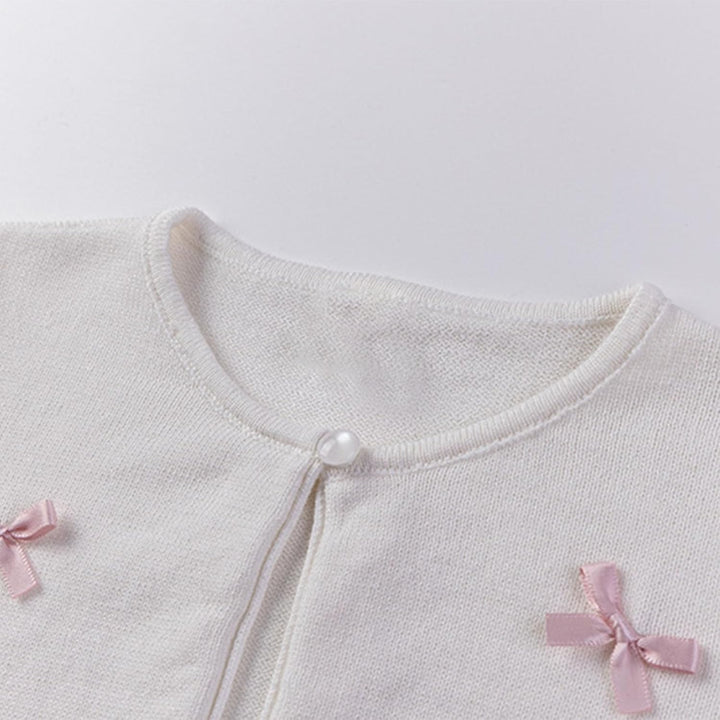 Strickjacke Mädchen Kinder Basic Bolero Kommunion Cardigan Bolero Jäckchen Lange Ärmel Mädchen 