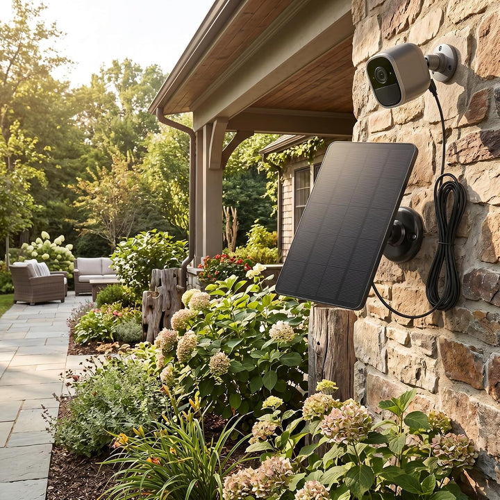 Solarpanel für Drahtlose Überwachungskamera, Wasserdichtes 10 W Micro-USB-Solarpanel für Überwachung