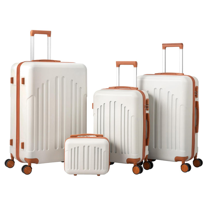 LEADZM Koffer Set 4 teilig Hartschale mit Kosmetikkoffer, Kofferset aus ABS, Reisekoffer mit Rollen