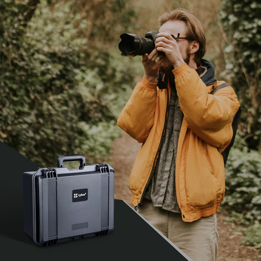 Lykus PVC1 Wasserdicht Koffer Tasche Case mit gepolsterten Trennwänden für Kameras, Objektive, Dual