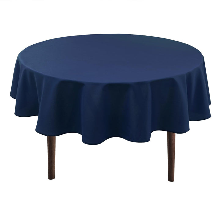 Hiasan Dunkelblau Wasserabweisend Tischdecke aus Polyester,Rund120cm,Anti-Falten Tischtuch,geeignet