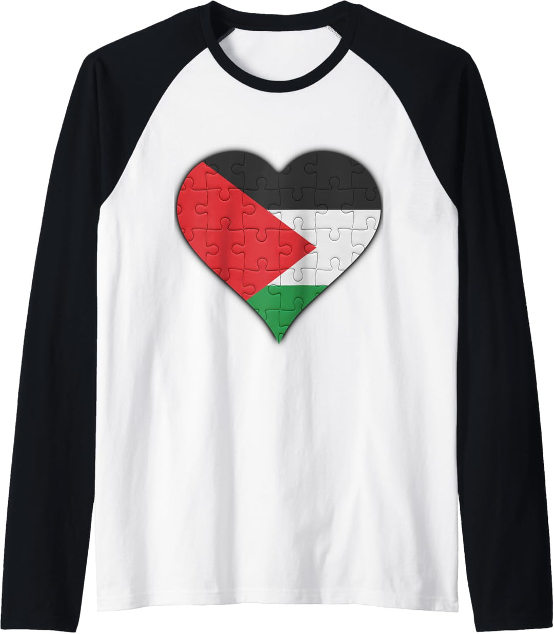 Palästina Palästinensische Flagge Herz Raglan