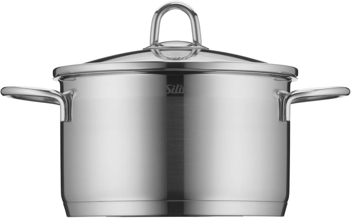 Silit Diamant Topfset 4-teilig, Töpfe mit Glasdeckel, Induktionstöpfe, Edelstahl poliert, Topf Induk