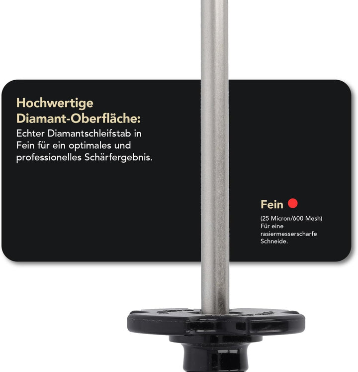 DMT Diamond Steel™ Diamant Schleifstab 14" Fein | Messerschärfer in Profiqualität | 35cm Wetzstahl f