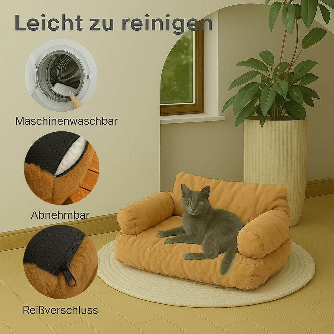 Katzenbett kleines Hundesofa Flauschig und waschbar Katzensofa Hundebett für Katzen, weich Katzenbet