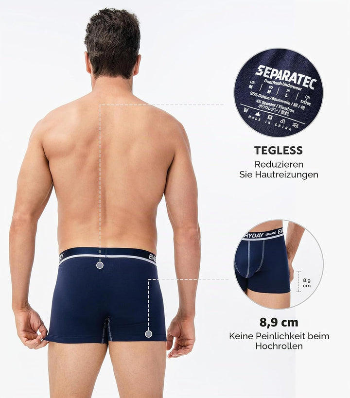 Separatec Boxershorts Herren 7er Pack aus Weicher Baumwolle Unterhosen Männer mit Unterstützender Se