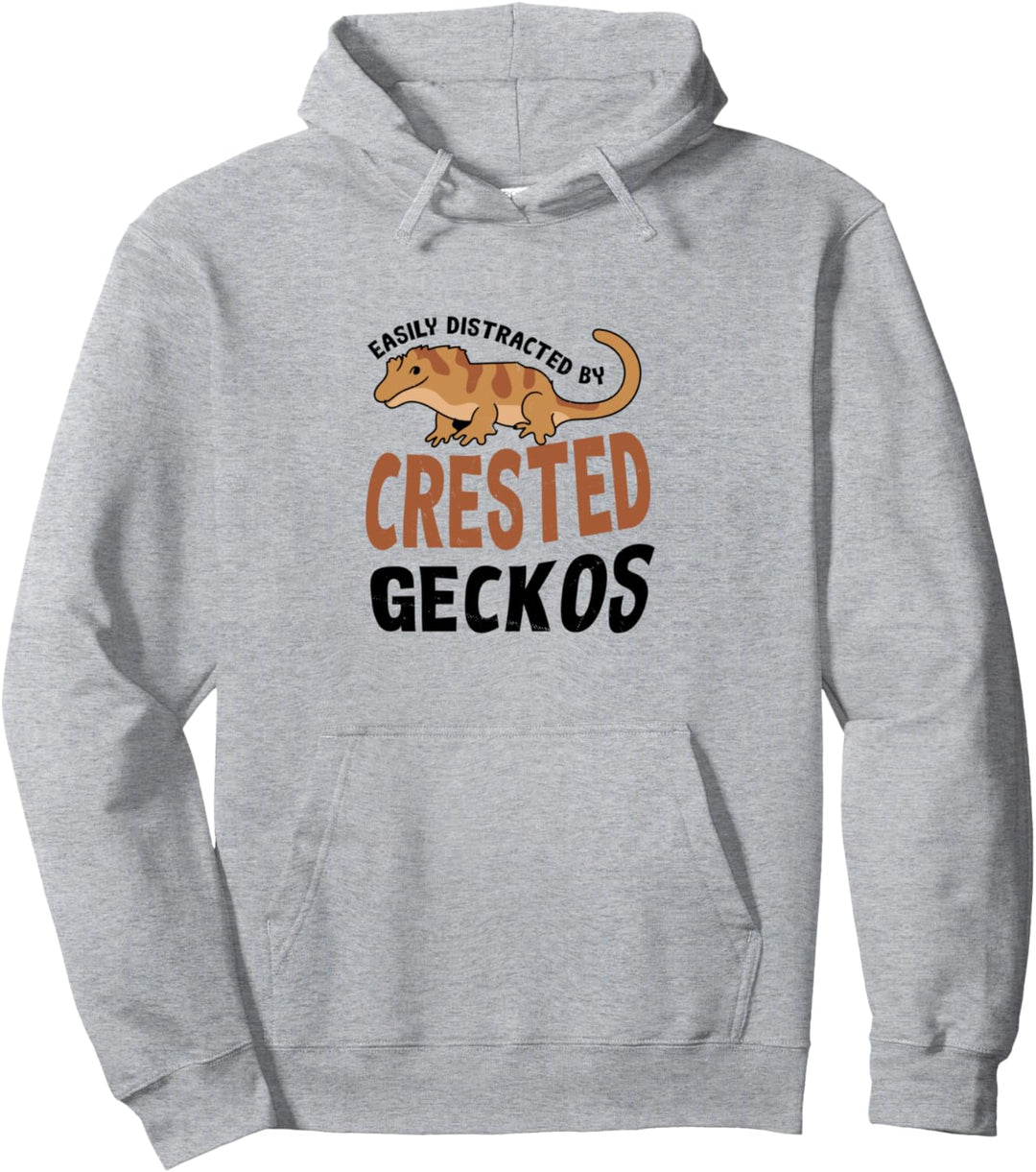 Abgelenkt durch Schopfgeckos Exotische Tiere Eidechsen Pullover Hoodie
