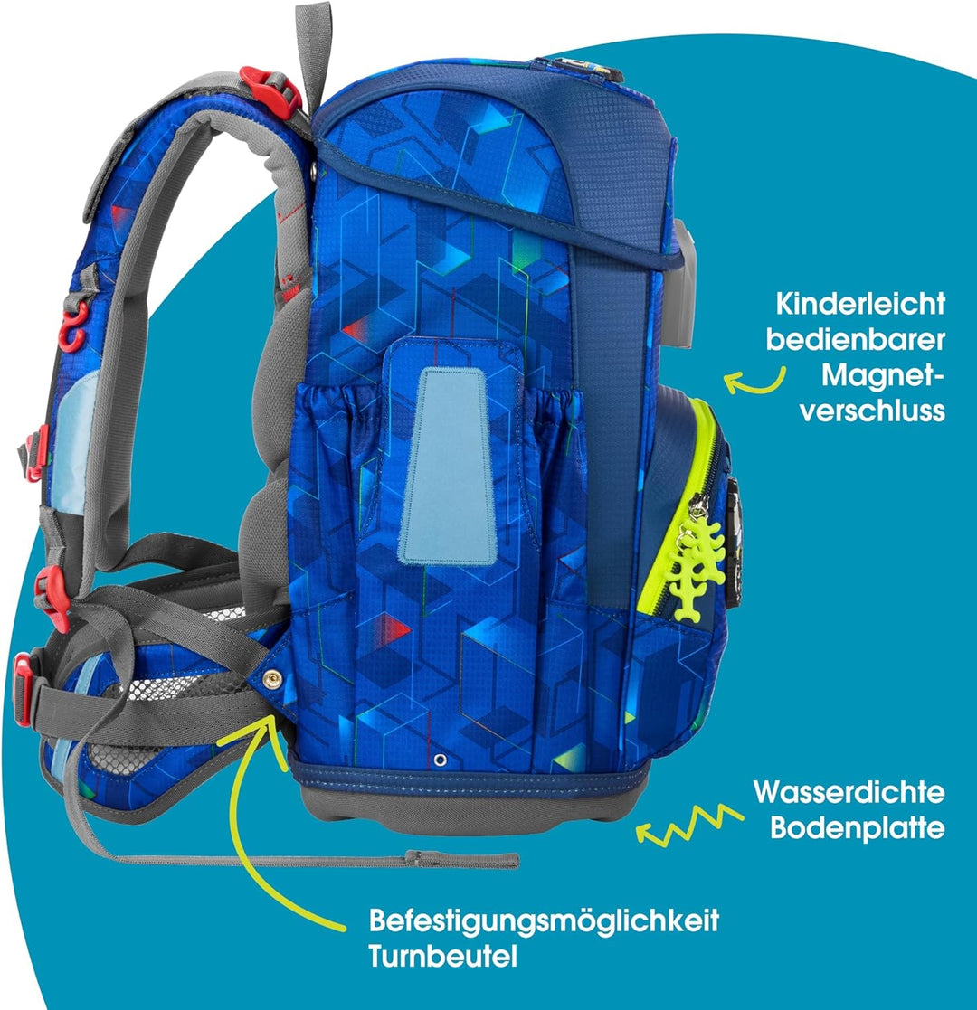 Step by Step Schulranzen-Set Cloud, 5-teilig, ergonomischer Tornister mit Reflektoren, höhenverstell