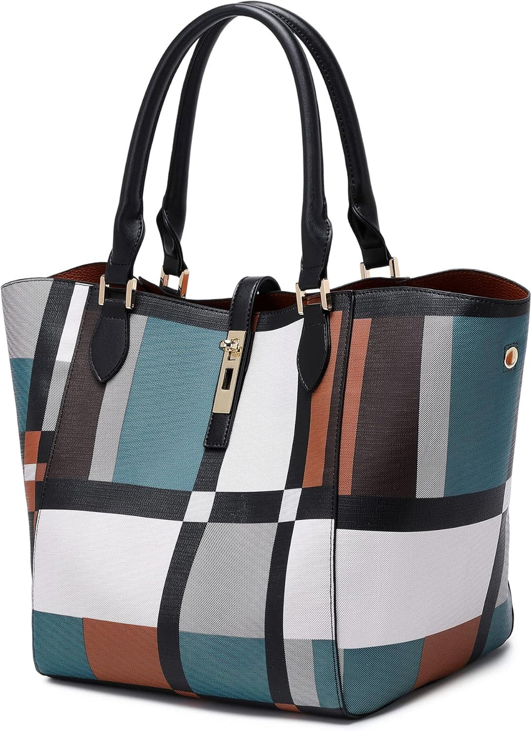 sqlp Damen Henkeltaschen Leder Gross Kapazität Shopper Tasche Student Schultasche Arbeit Handtasche