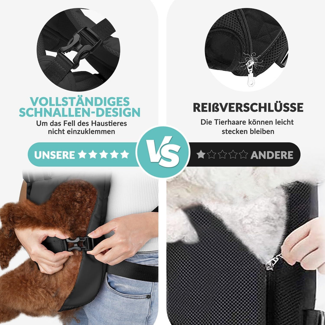 Nasjac Hunderucksack, Verstellbarer Frontträger für Haustiere, Beine draussen &amp; einfach anzupassen &amp;