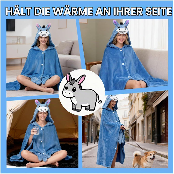 Kuscheldecke mit Ärmeln Blau, Blau
