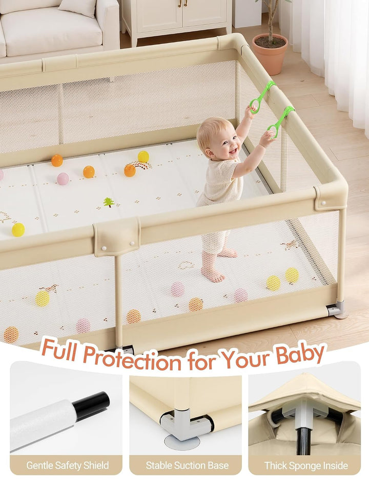 XXL Laufstall Baby mit Matratze 150x180cm für sicheres Spielen