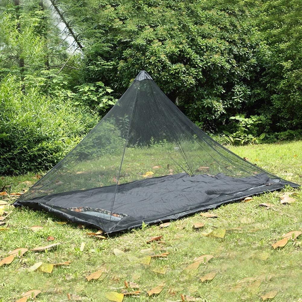 Kisbeibi Moskitonetz für Campingbett, Outdoor, Reisen, 220 x 120 x 100 cm, Grau, Polyester