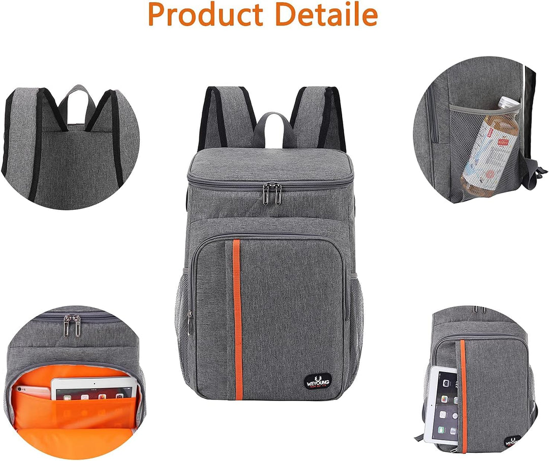 MCXKJ 22L Kühlrucksack Picknicktasche Kühl Rucksack Gross Isoliert Cooler Bag, Männer Frauen für Str