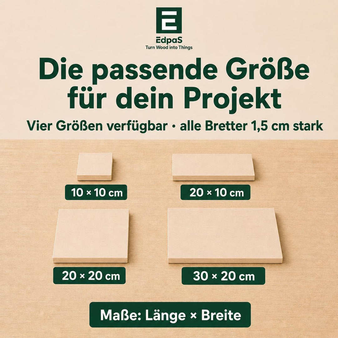 EdpaS Schnitzholz Brett aus Lindenholz 30 x 20 x 2,5 cm zum Schnitzen und drechseln oder basteln zur