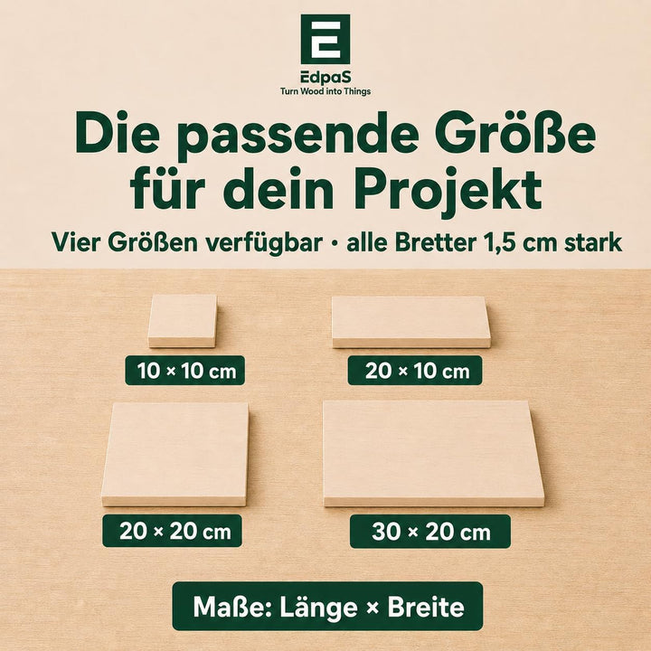 EdpaS Schnitzholz Brett aus Lindenholz 30 x 20 x 2,5 cm zum Schnitzen und drechseln oder basteln zur