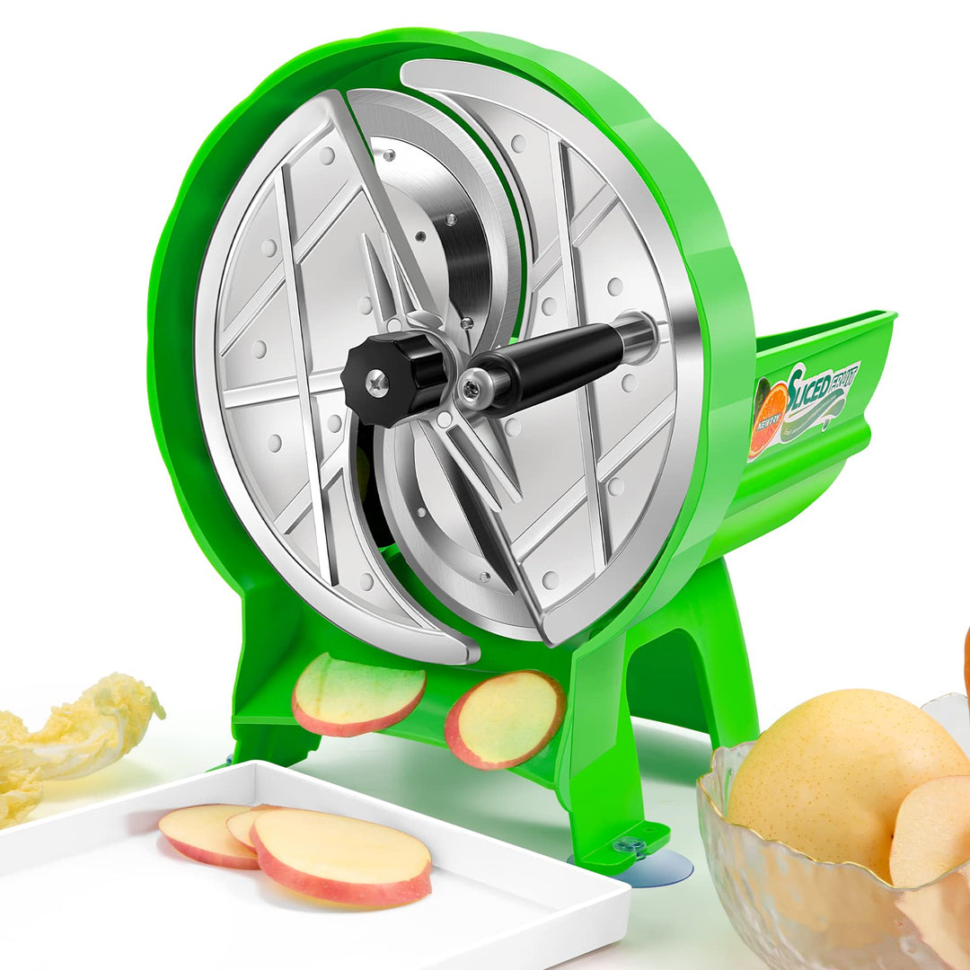Newtry Manueller Gemüseschneider, 0,8~9 mm einstellbare Dicke, Zwiebel Gurken Gemüse Obstschneider,