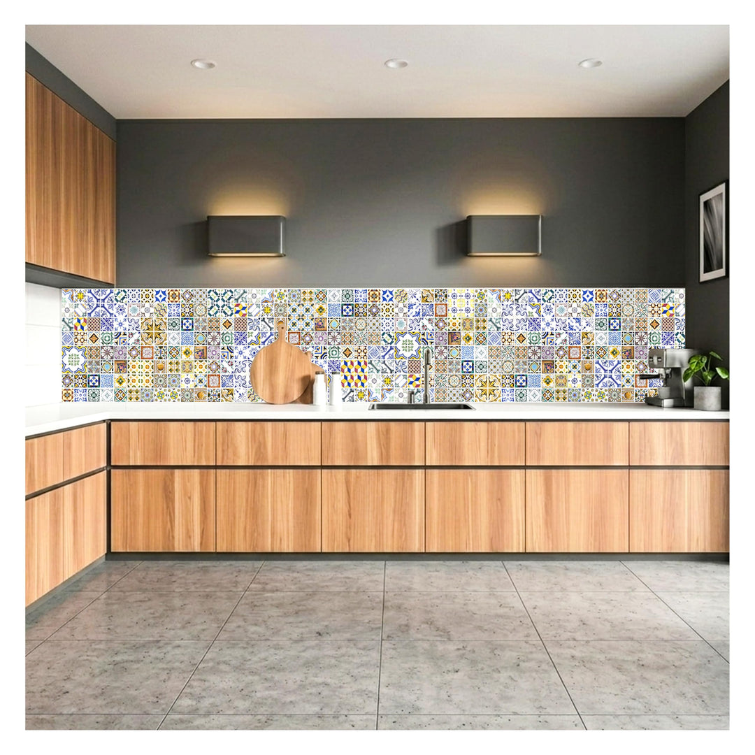 Küchenrückwand Folie Selbstklebend Portugal KACHELN 420 x 60 cm | Klebefolie - Dekofolie - Spritzsch