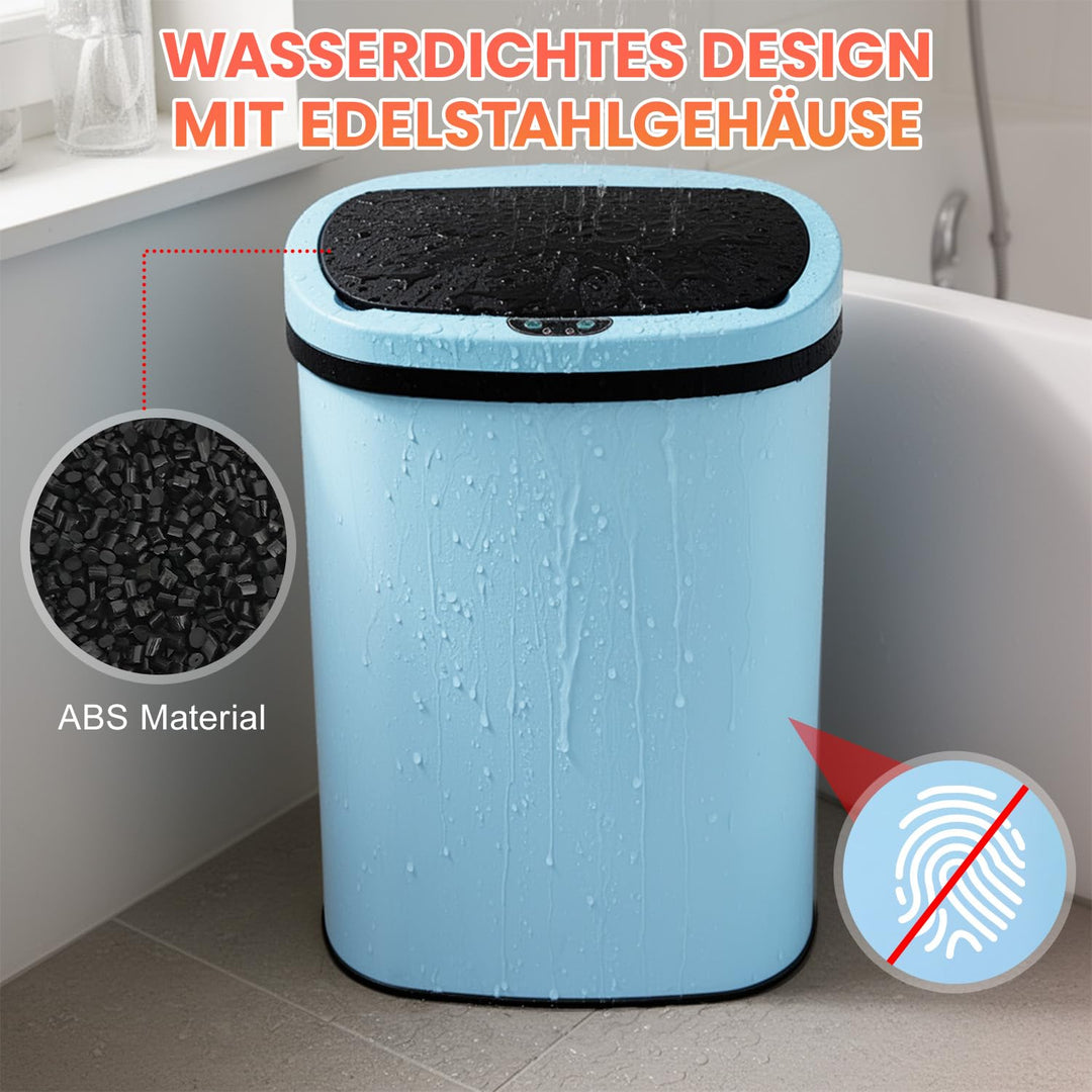 FDW Mülleimer mit Sensor &amp; Deckel, Edelstahl, 50 L Küchenmülleimer, Smart, Automatisch, Berührungslo