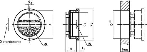 Ölschaugläser/mit Ölstandsmarke | Schauöffnung=50 mm | 22860.0150