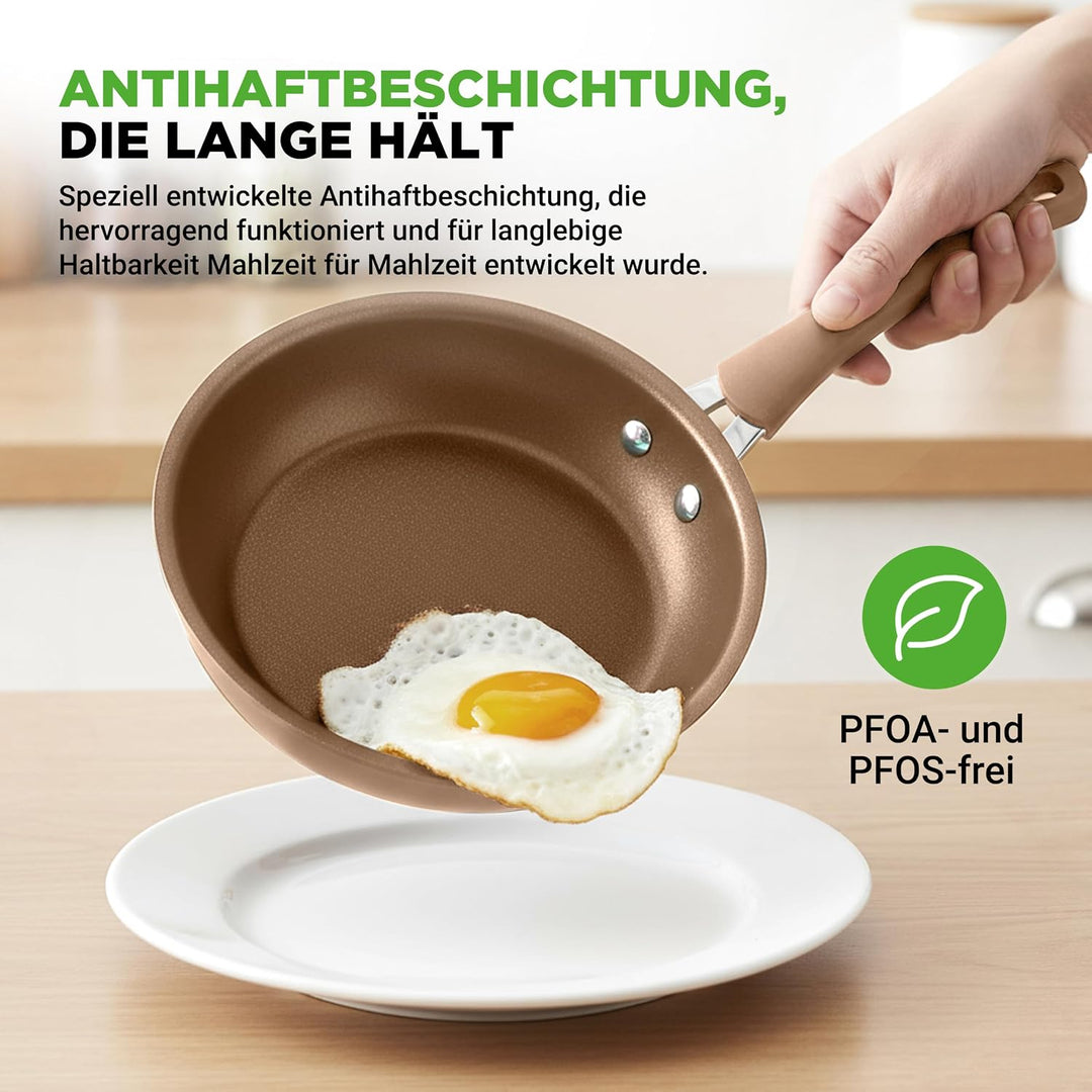 NutriChef Topfset Induktion, Pfannenset 14-teilig, Antihaftbeschichtet, Töpfe &amp; Pfannen PFOA/PFOS-fr