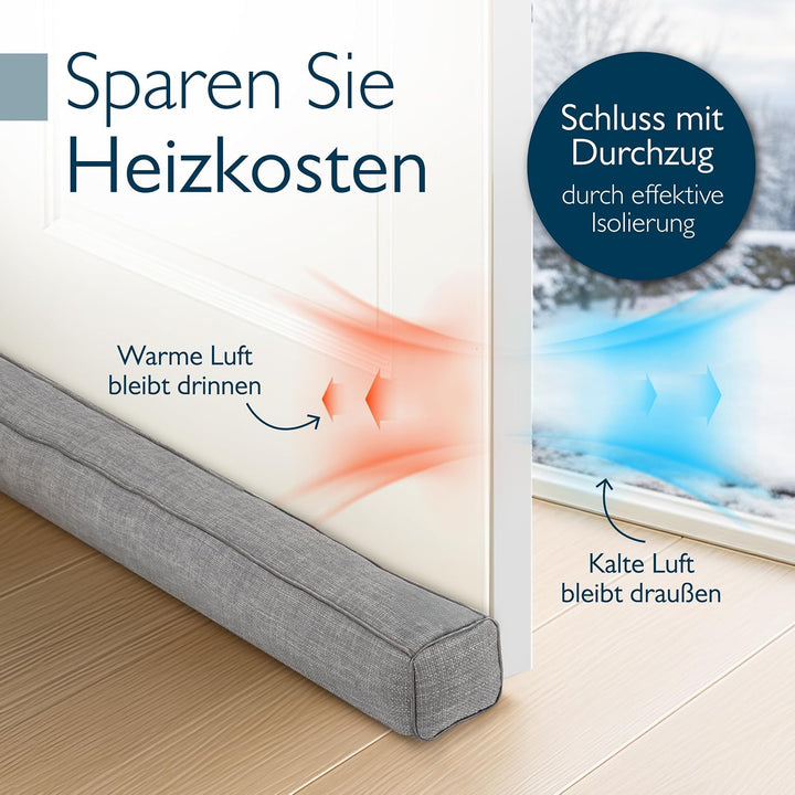 Beautissu Magnetischer Zugluftstopper für Türen 90cm – Wärmeschutz &amp; Kälteschutz Türluftstopper mit