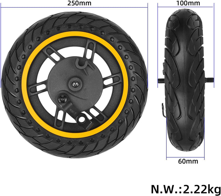myBESTscooter - 10-Zoll-Felge mit Vollgummireifen für Segway Ninebot G30 Max Elektroroller, Gummirei