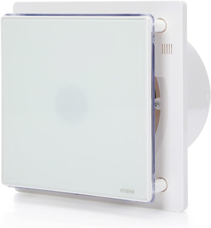 STERR Badlüfter 150 mm mit Rückschlagventil und Timer - LED Lampe - Weiss Badezimmerlüfter - leiser