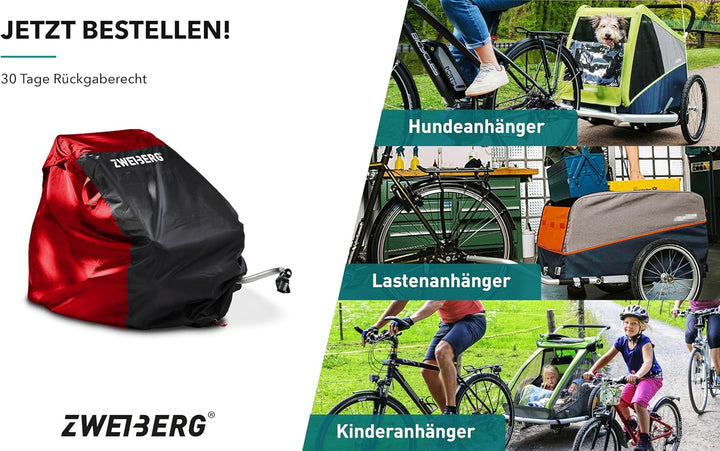 ZWEIBERG® Faltgarage für Fahrradanhänger Universelle Robuste und wasserdichte Abdeckung Regenschutz