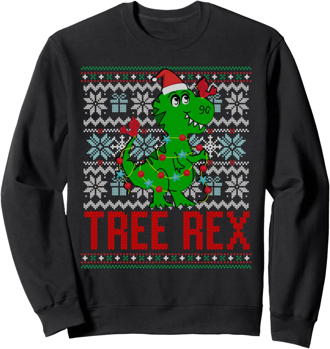 T-Rex Dinosaurier Weihnachtsbaum Witzig Weihnachten Sweatshirt