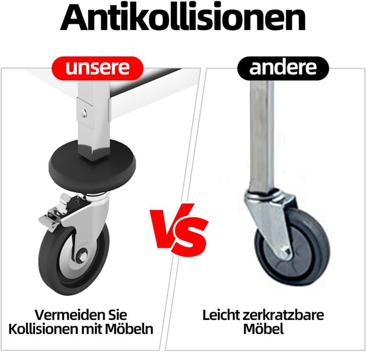 BLV servierwagen Edelstahl 3 böden mit Rollen，küchenwagen Edelstahl Küchen rollenwagen für Hotels, K