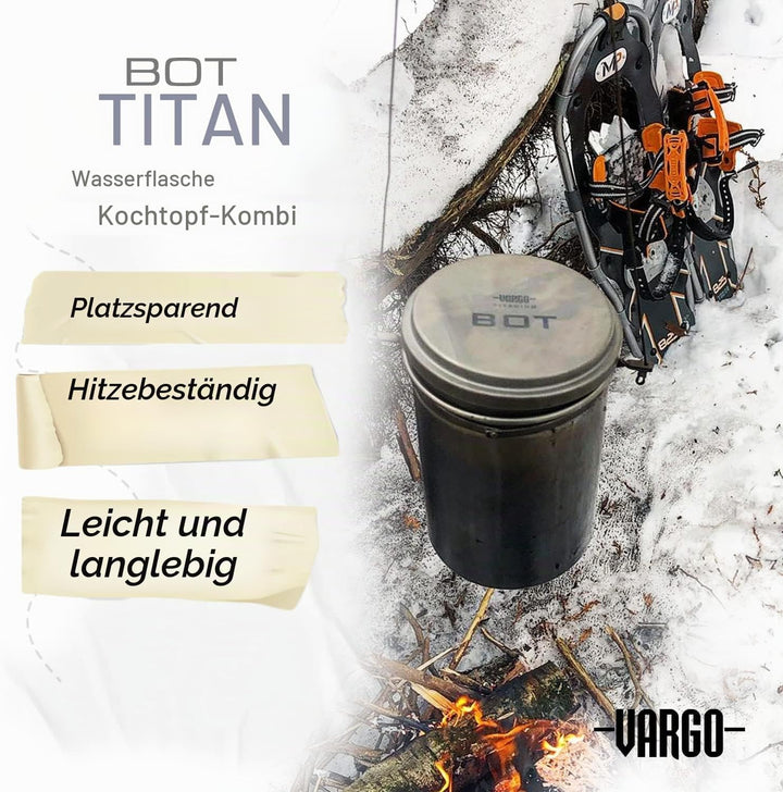 Vargo Trinkflasche und Topf in einem BOT Bottle Pot, Grau, 1 Liter Vargo &