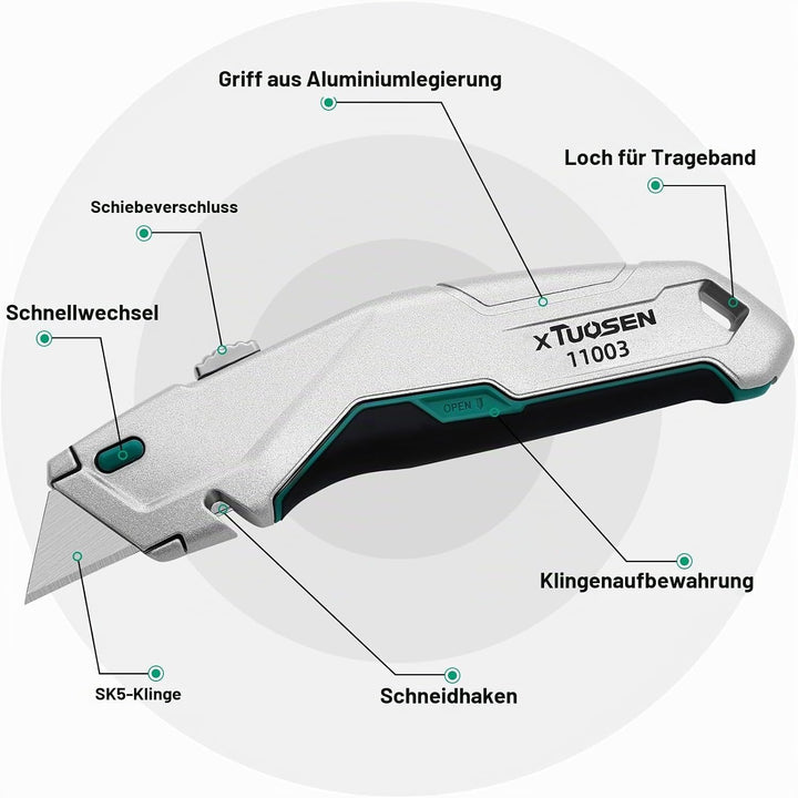 Profi Cuttermesser Klappbar Heavy Duty Teppichmesser Metall