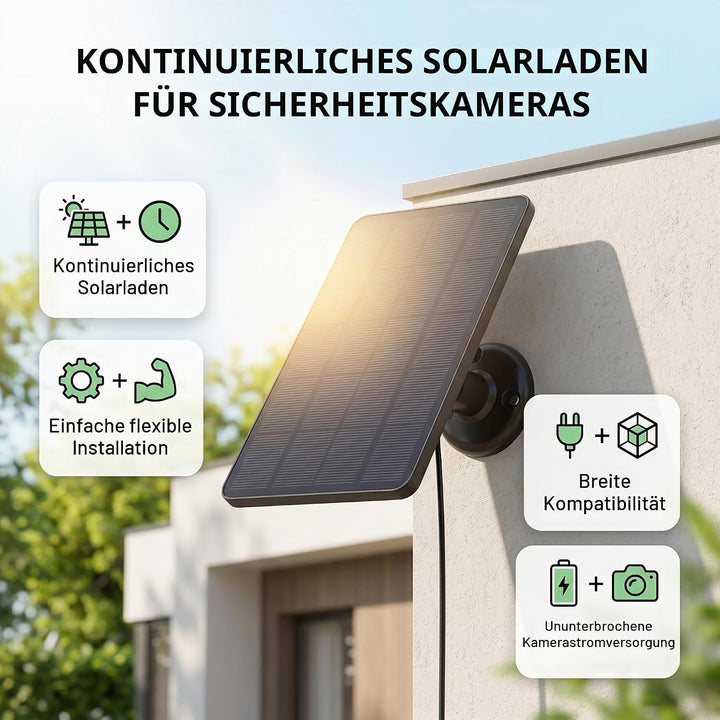 Solarpanel für Drahtlose Überwachungskamera, Wasserdichtes 10 W Micro-USB-Solarpanel für Überwachung