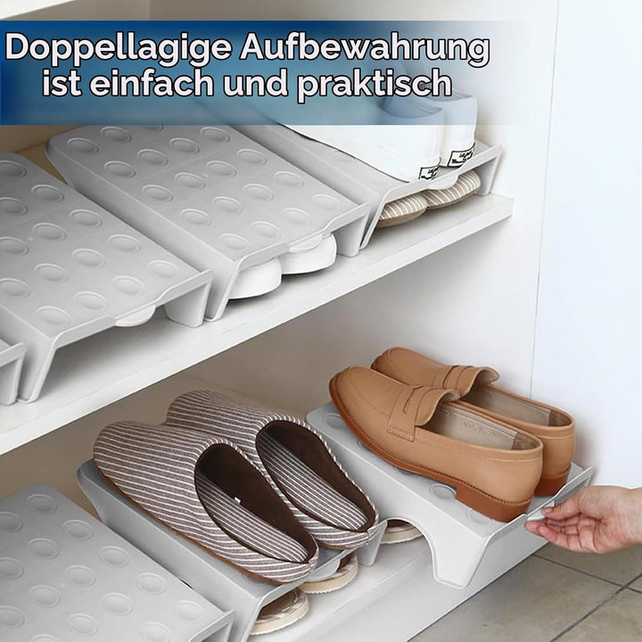 Schuhstapler, 4 Stück Schuhstapler Platzsparend Doppelschicht Schuhorganizer Schuhschlitze Organizer
