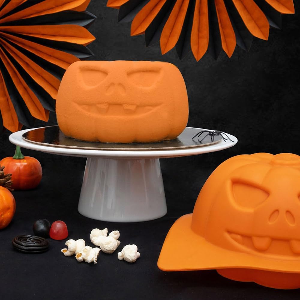 CÉCOA • 3D-Kürbiskuchenform • 100 % lebensmittelechtes Silikon • Antihaftbeschichtung • BPA-frei • P